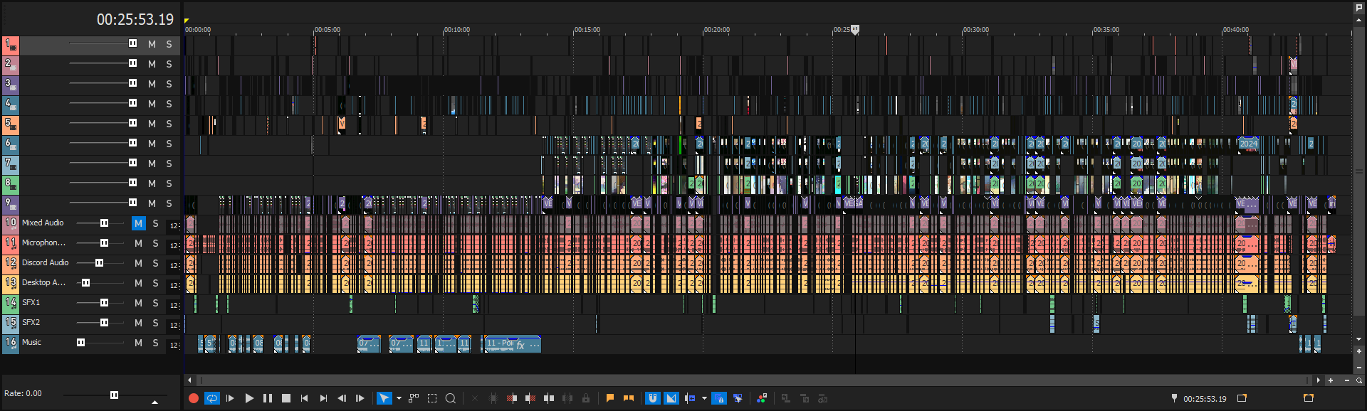 A video editing timeline background image.